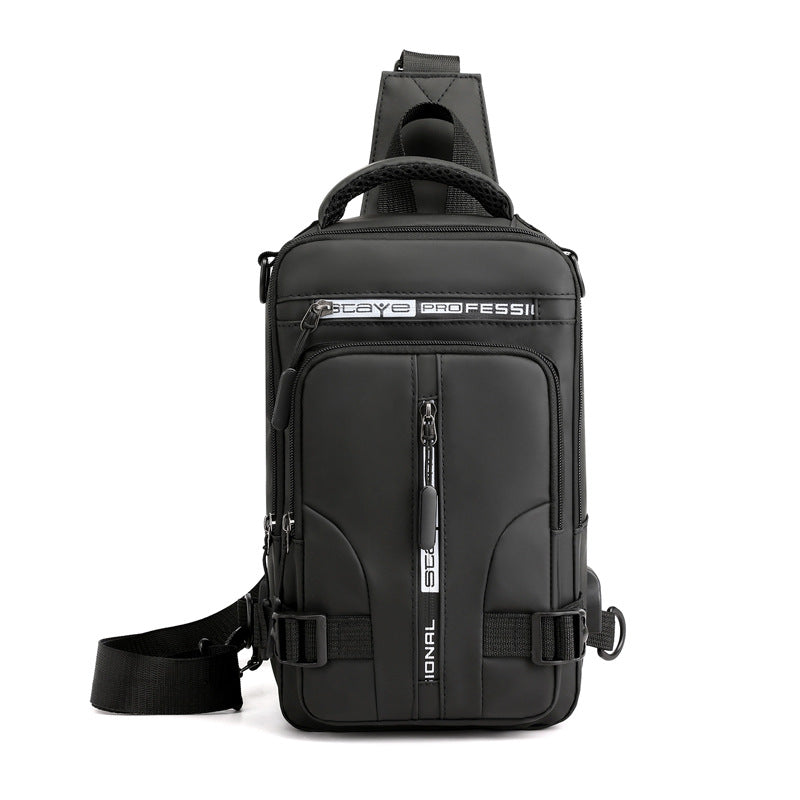 New Men&#039;s Multi-functional Chest Bag Fashion Casual Shoulder Messenger Bag Waterproof Space Cloth Small Backpack