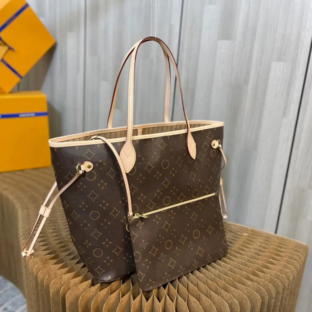 Original Classic Old Flower Women&#039;s Bag Carryal Bag Shopping Bag Neverful Checkerboard Tote Bag