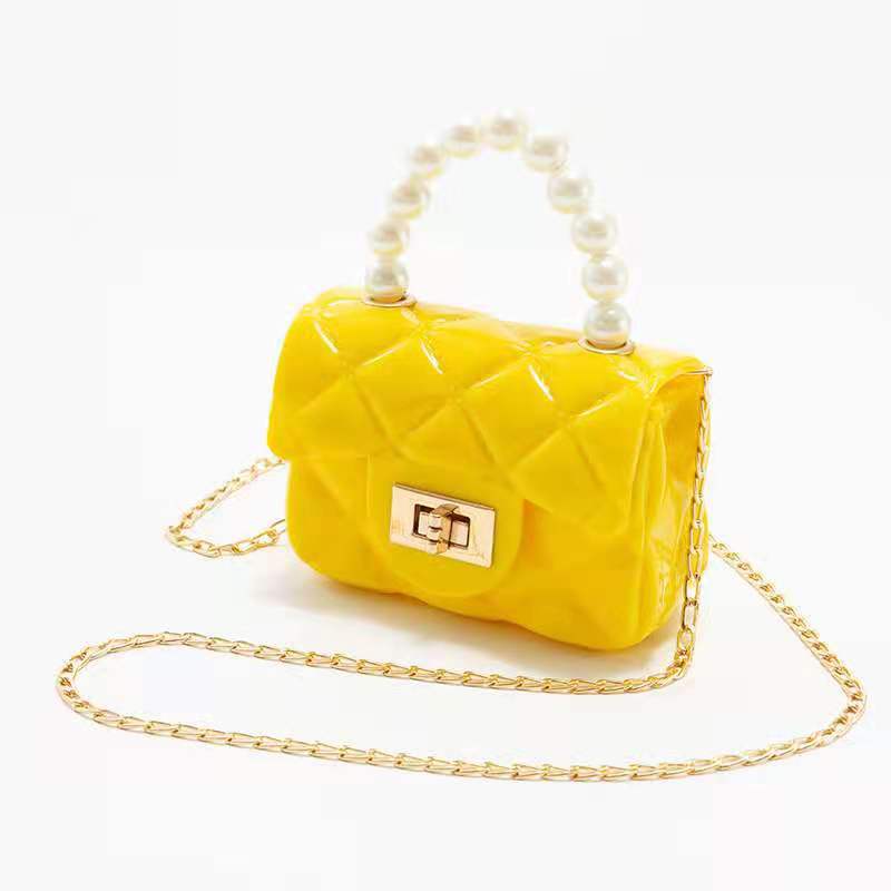 Jelly Bag Ladies Shoulder Tote Bag Women Fashion Pearl Chain Portable Mini Diagonal Small Bag Factory Spot