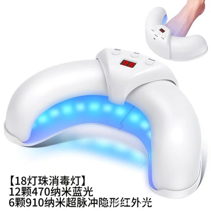 Folding Nail Lamp Phototherapy Machine Quick Dry U-shaped Non-black Hand LED Portable Nail Glue Baking Lamp