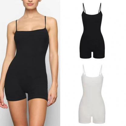 Soft Lounge Scoop Onesie Suspender One-Piece Three-Quarter Pants
