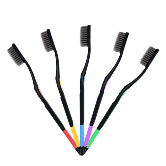 10 Packs Of Soft-bristled Toothbrushes Small Moon Bamboo Charcoal Hair Ultra-fine Ultra-soft Adult Student Toothbrush Family Affordable Package