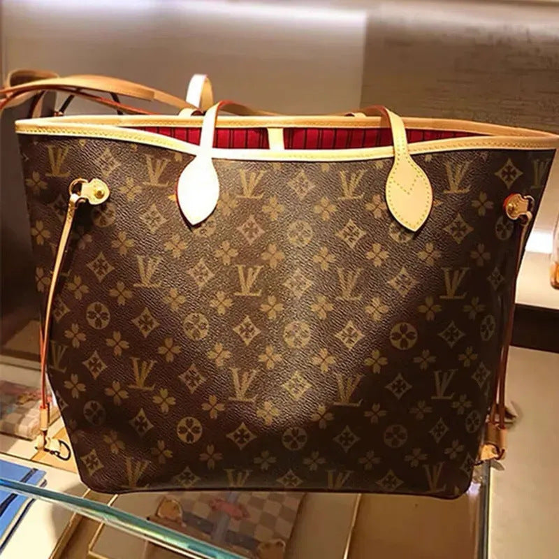 Original Classic Old Flower Women&#039;s Bag Carryal Bag Shopping Bag Neverful Checkerboard Tote Bag