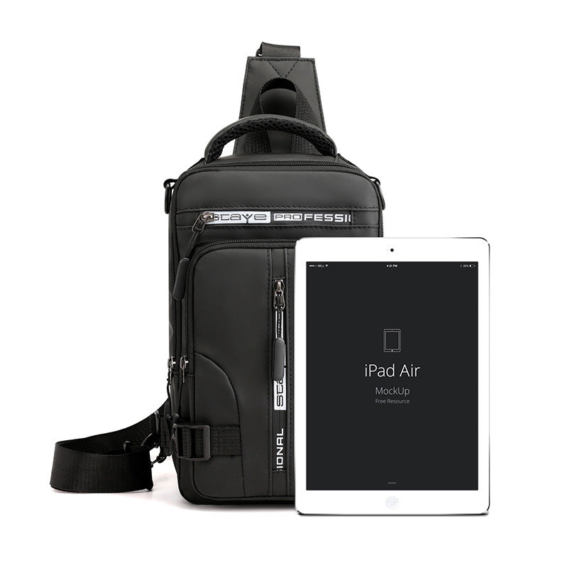New Men&#039;s Multi-functional Chest Bag Fashion Casual Shoulder Messenger Bag Waterproof Space Cloth Small Backpack