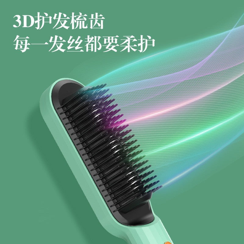 New Hair Straightening Comb Negative Ion Hair Straightener Straight Hair Curling Dual-Use Electric Curling Comb With Inner Buckle Lazy Curling Iron