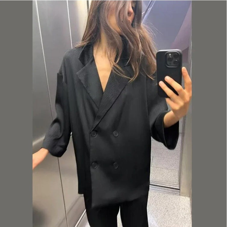 Women&#039;s AliExpress INS Explosions Crease Suit Jacket Casual Pants Suit