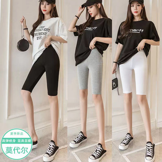 Modal Cropped Pants Five-point Shorts Safety Pants Women&#039;s Anti-running Stretch High Waist Leggings Summer Thin New Trend