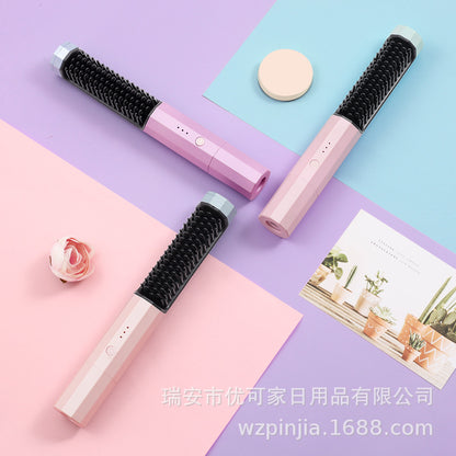 USB Rechargeable Hair Straightener Unlimited Straightening Comb Curly Hair Straightening Hair Straightener Travel Portable Straightening Comb