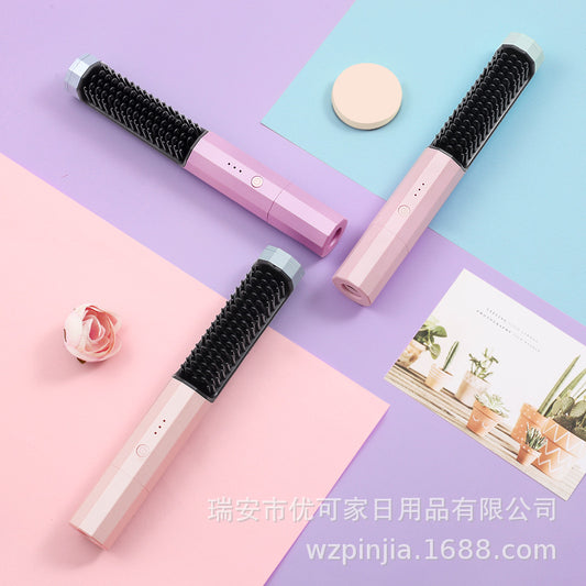 USB Rechargeable Hair Straightener Unlimited Straightening Comb Curly Hair Straightening Hair Straightener Travel Portable Straightening Comb