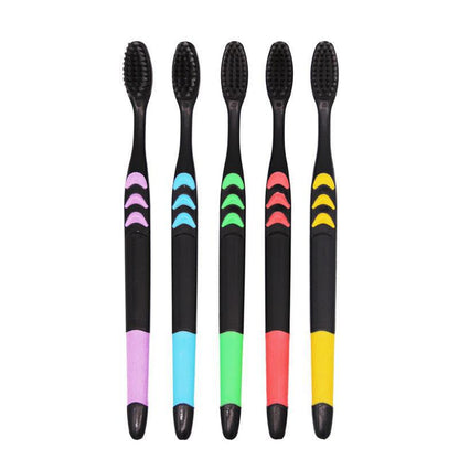 10 Packs Of Soft-bristled Toothbrushes Small Moon Bamboo Charcoal Hair Ultra-fine Ultra-soft Adult Student Toothbrush Family Affordable Package