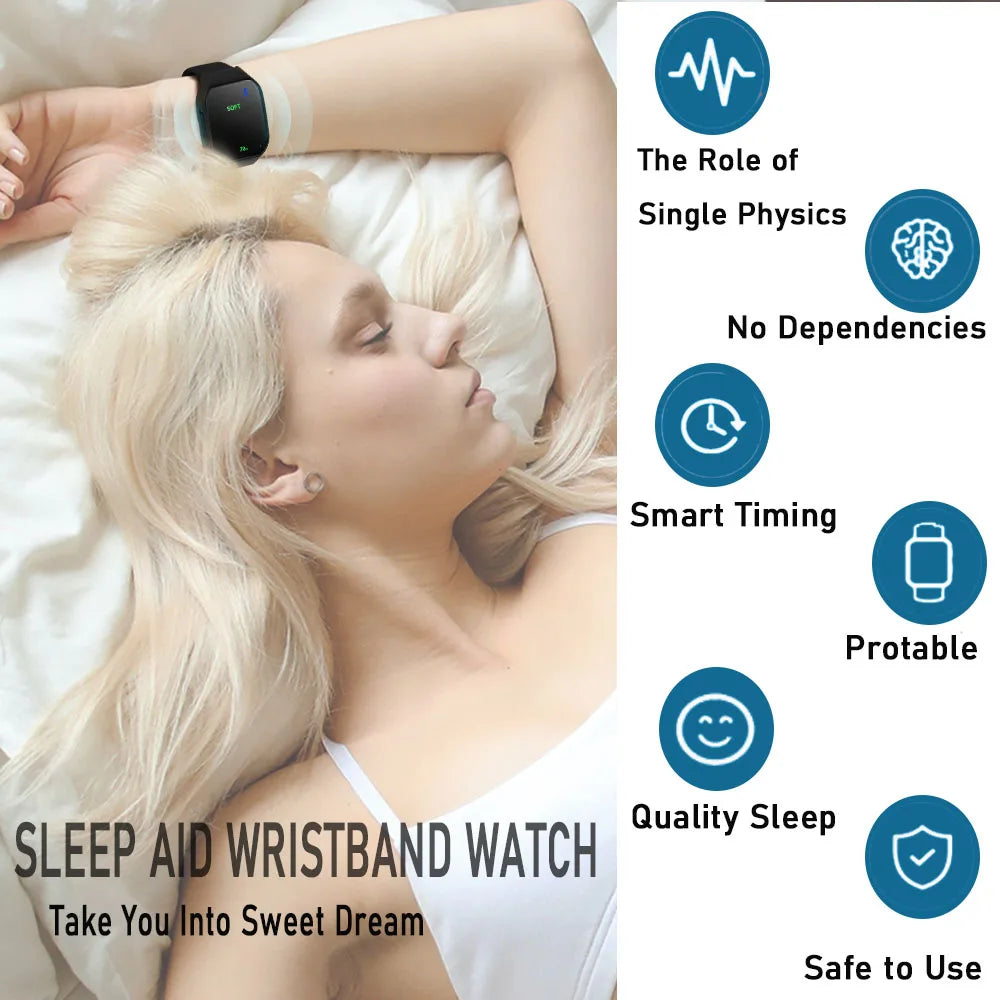 Sleep Aid Watch Microcurrent Pulse Sleeping Anti-anxiety Insomnia Hypnosis Device Relief Relax Hand Massage Pressure Soothing - Sleep &amp;amp;amp;amp;amp; Snoring