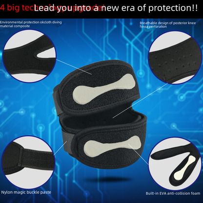 Patella Belt Sports Kneecap Cover Shock Absorption Pressure Leggings Outdoor Basketball Football Mountaineering Riding Fitness Protective Gear